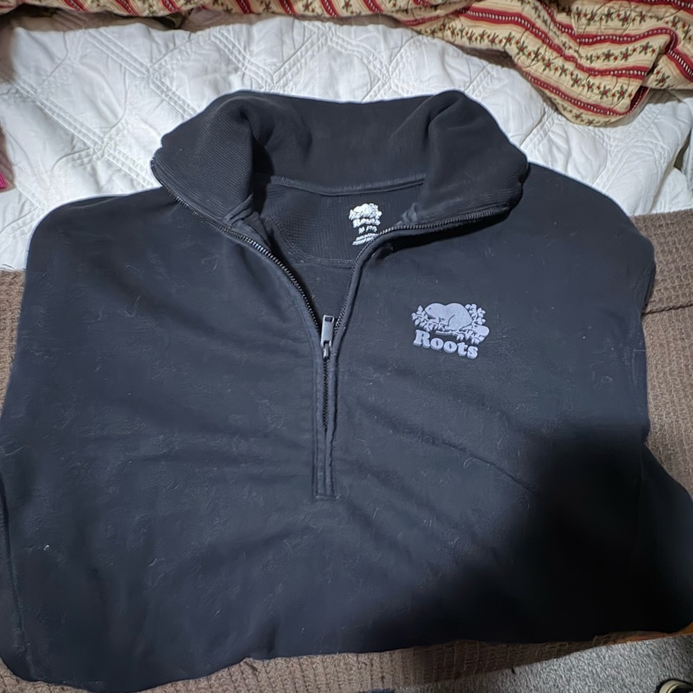 Roots Black Woman’s Quarter Zip Sweater